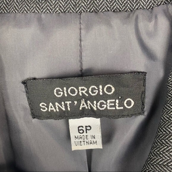Giorgio Sant' Angelo Blazer Womens Size 6 Petite Gray Button Front 3/4 Sleeve - Picture 10 of 10